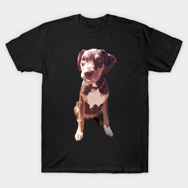 Xena the Brown Mutt Puppy T-Shirt by GeekyFairy